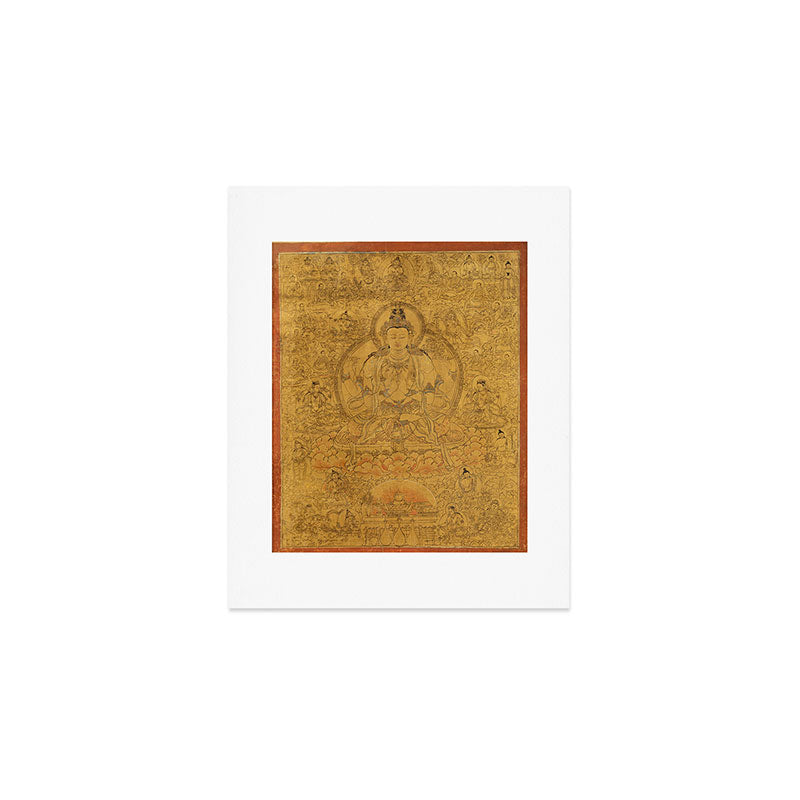 Buddhist Thangka Avalokiteshvara Shadakshari-Lokeshvara Art Print Gallery Image 1