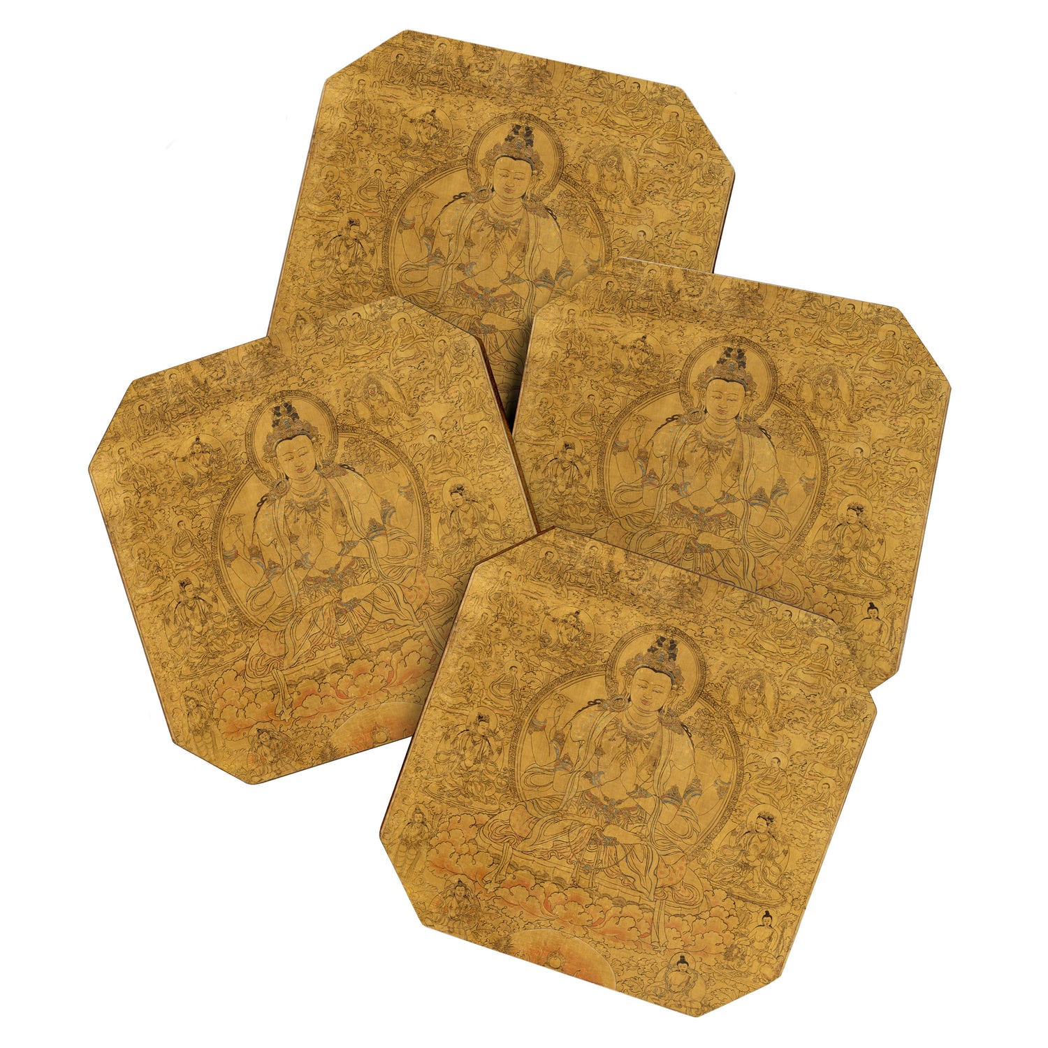 Buddhist Thangka Avalokiteshvara Shadakshari-Lokeshvara Coaster Gallery Image 1
