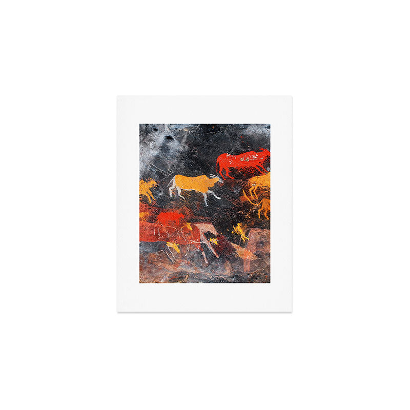 Cave Art Lascaux Deer Hunt Art Print Gallery Image 1