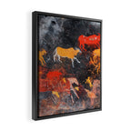 Cave Art Lascaux Deer Hunt Framed Canvas Print Gallery Image 2