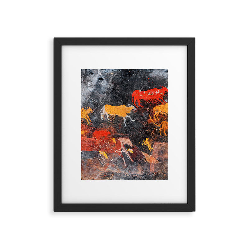 Cave Art Lascaux Deer Hunt Framed Art Print Gallery Image 5