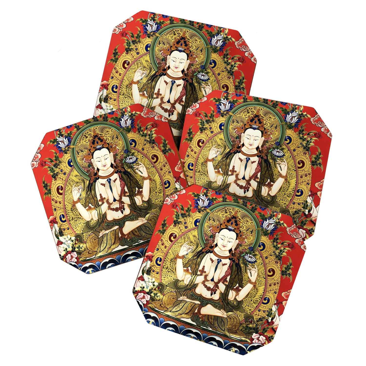 Chenrezig Bodhisattva Tibetan Buddha Coaster Gallery Image 1