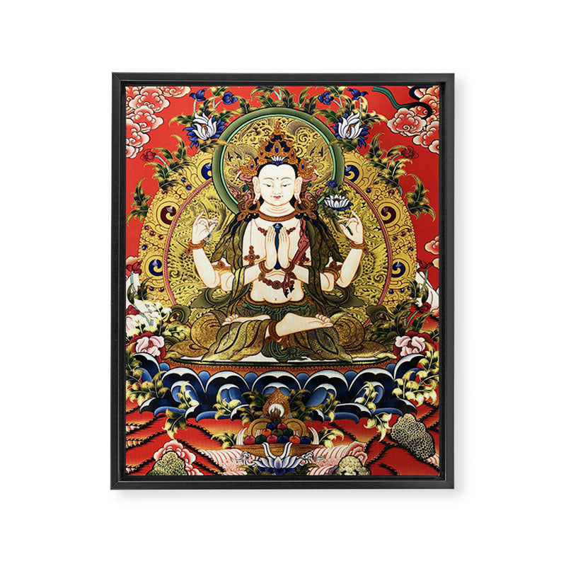Chenrezig Bodhisattva Tibetan Buddha Framed Canvas Print Gallery Image 8