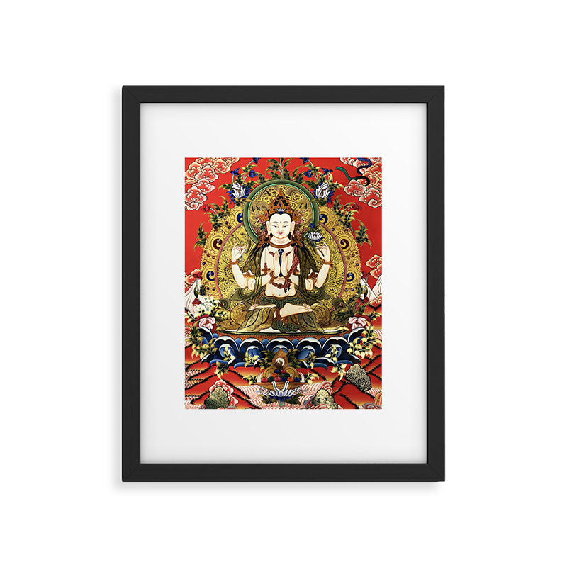 Chenrezig Bodhisattva Tibetan Buddha Framed Art Print Gallery Image 6