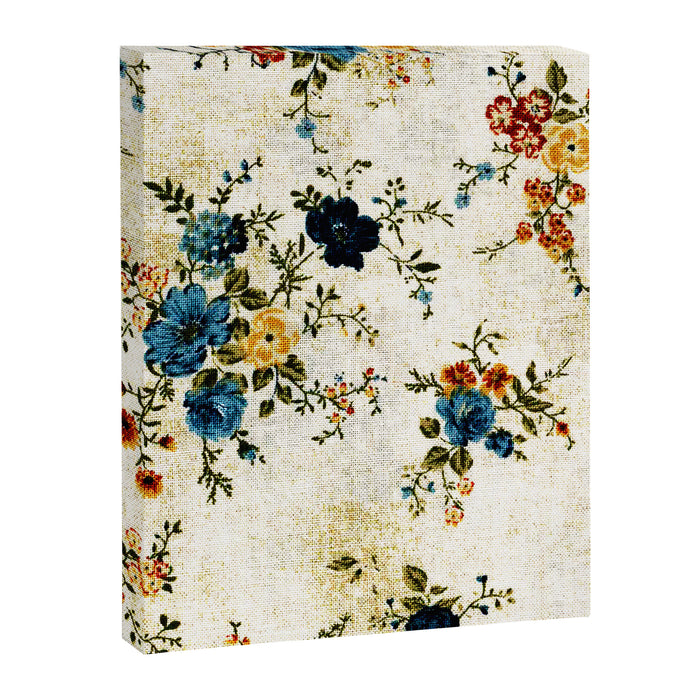 Cream Blue Yellow Floral Canvas Print Gallery Image 1