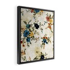 Cream Blue Yellow Floral Framed Canvas Print Gallery Image 2