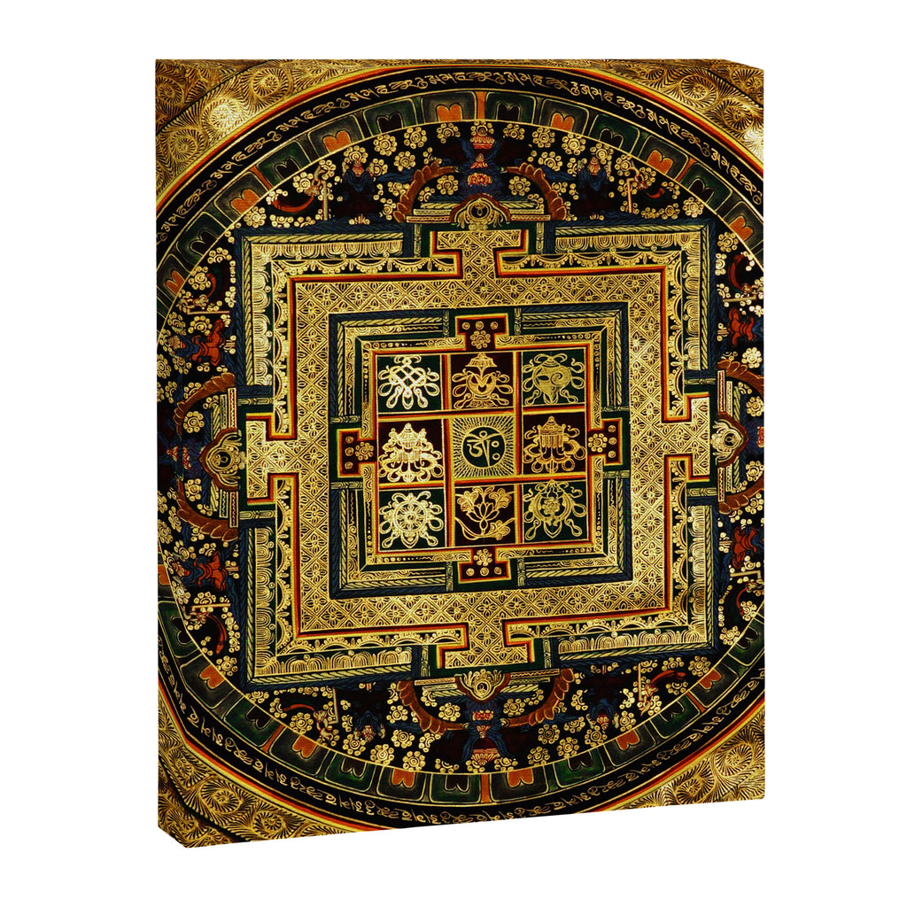 Gold Buddhist Psychedelic Mandala Canvas Print Gallery Image 8