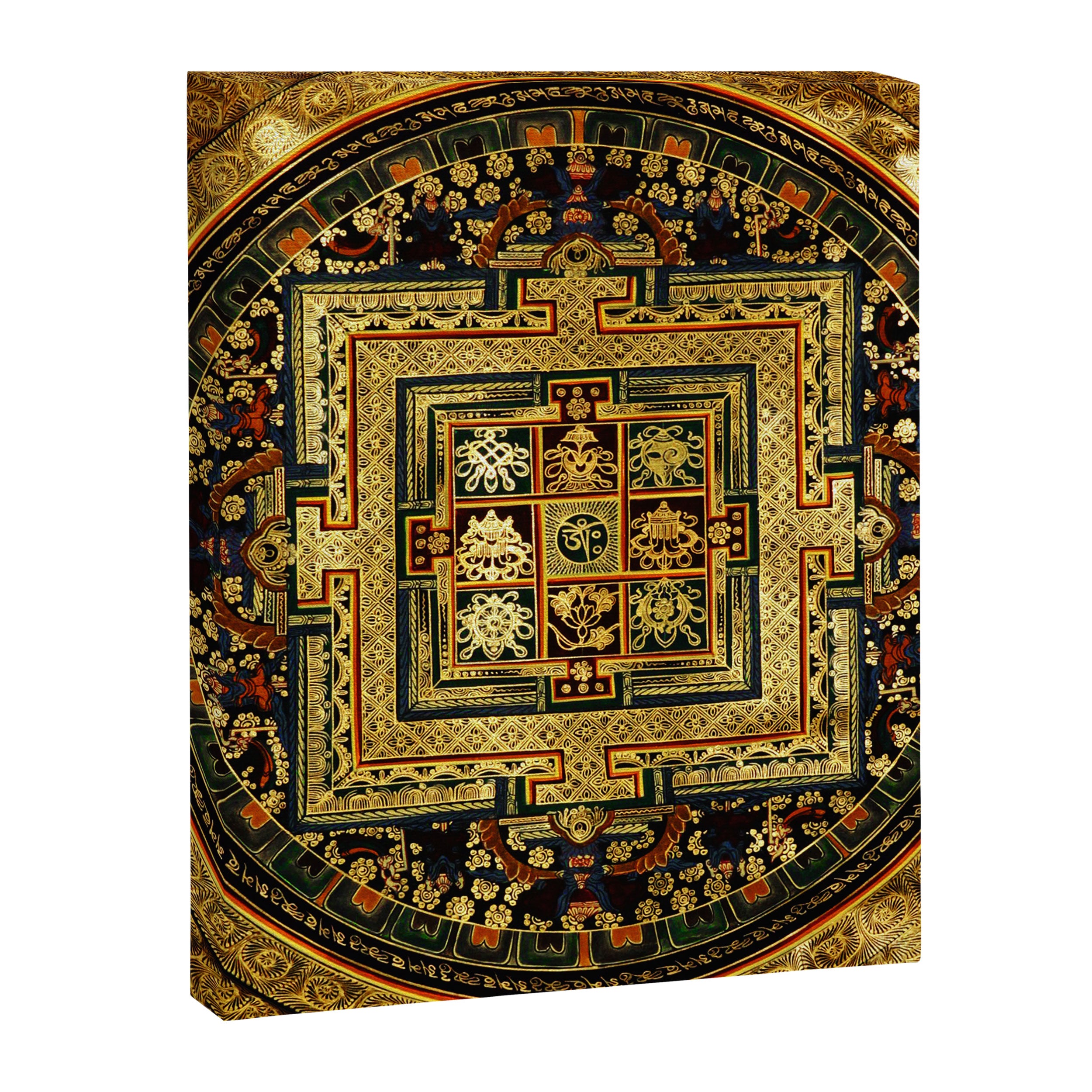Gold Buddhist Psychedelic Mandala Canvas Print Gallery Image 8