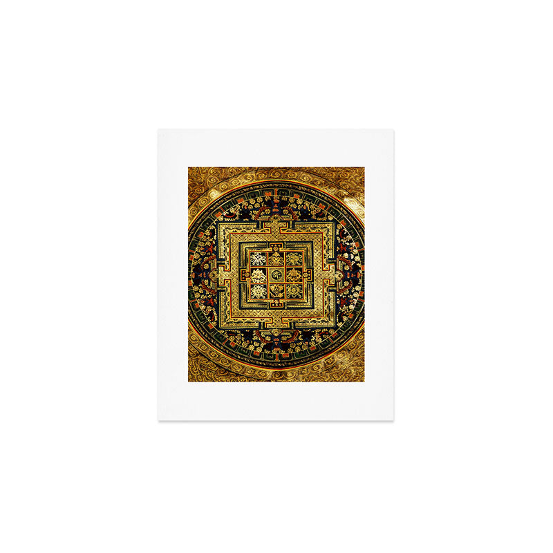 Gold Buddhist Psychedelic Mandala Art Print Gallery Image 1
