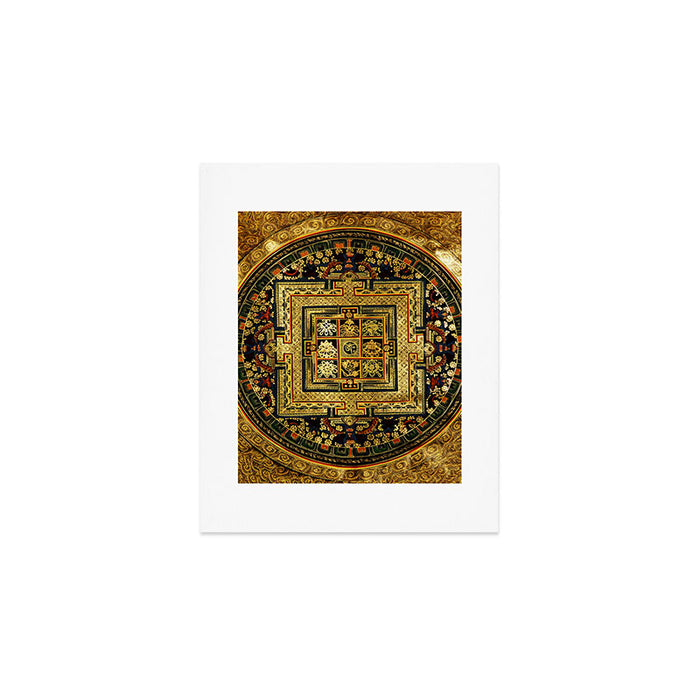 Gold Buddhist Psychedelic Mandala Art Print Gallery Image 1
