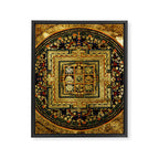 Gold Buddhist Psychedelic Mandala Framed Canvas Print Gallery Image 8