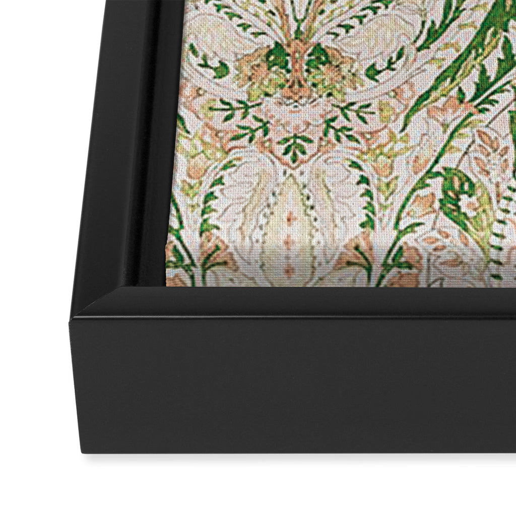 Green Pink Leaf Flower Paisley Framed Canvas Print Gallery Image 3