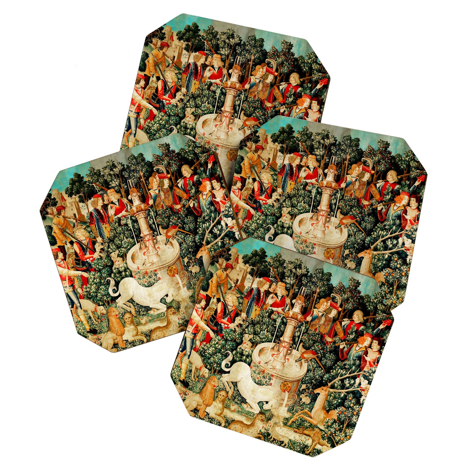 Hunt Of The Unicorn Medieval Tapestry Coaster Gallery Image 1