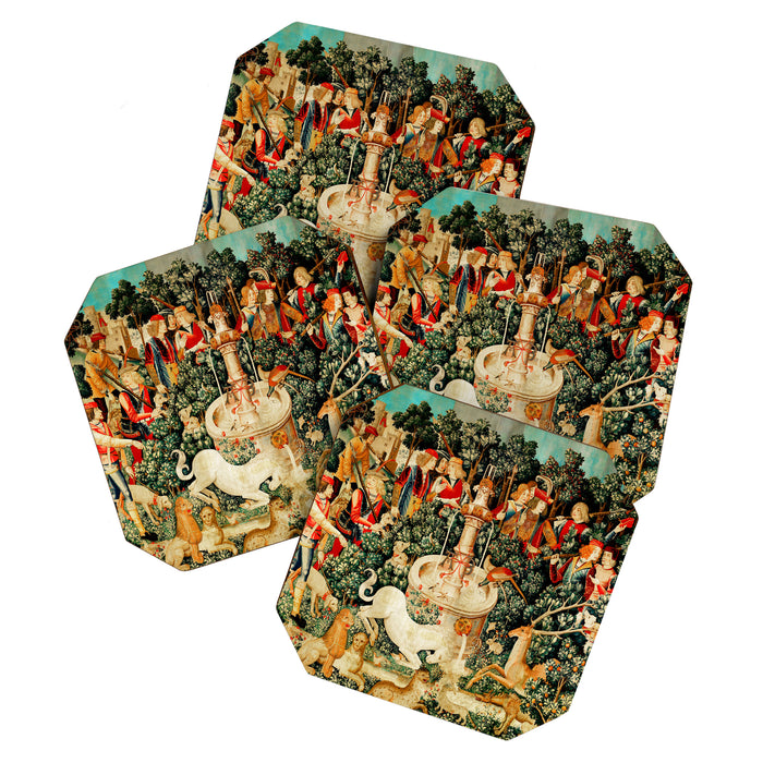 Hunt Of The Unicorn Medieval Tapestry Coaster Gallery Image 1