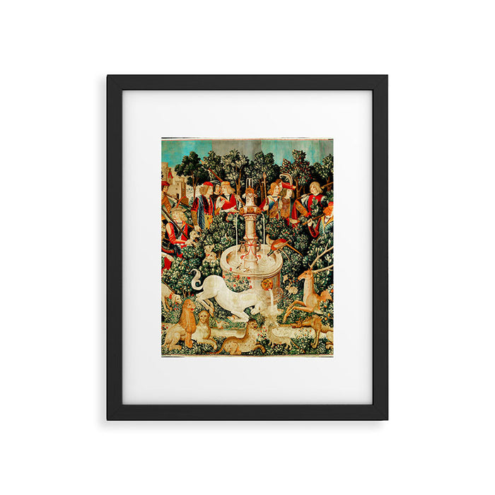 Hunt Of The Unicorn Medieval Tapestry Framed Art Print Gallery Image 1