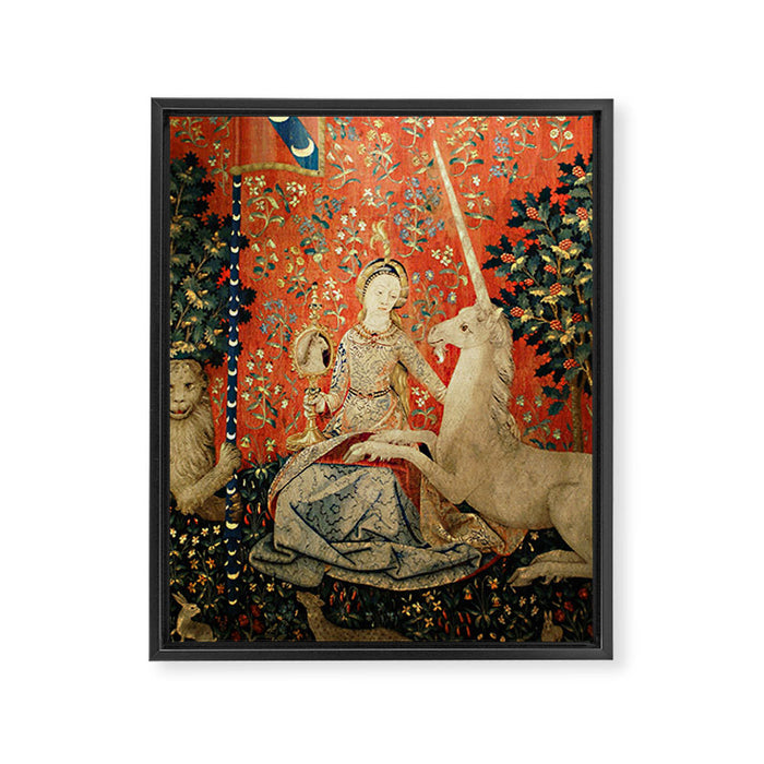 Lady and The Unicorn Sight Framed Canvas Print Gallery Image 1
