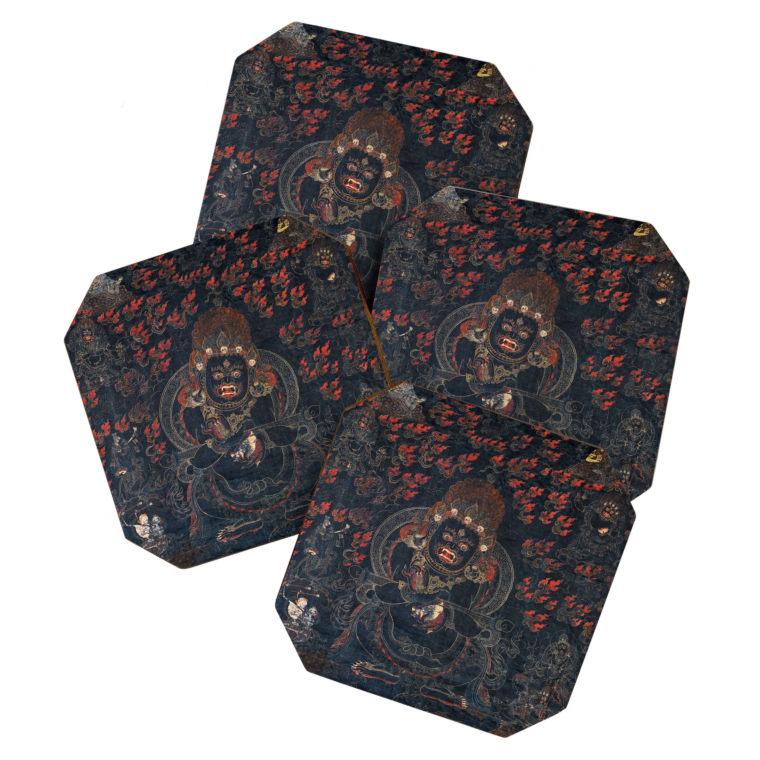 Mahakala Protector Tibetan Buddhist Thangka Coaster Gallery Image 1
