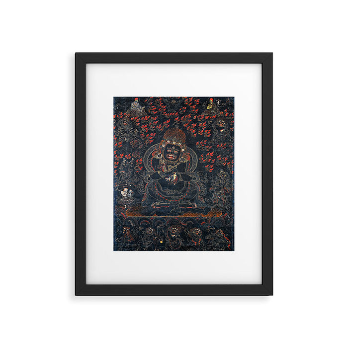 Mahakala Protector Tibetan Buddhist Thangka Framed Art Print Gallery Image 1