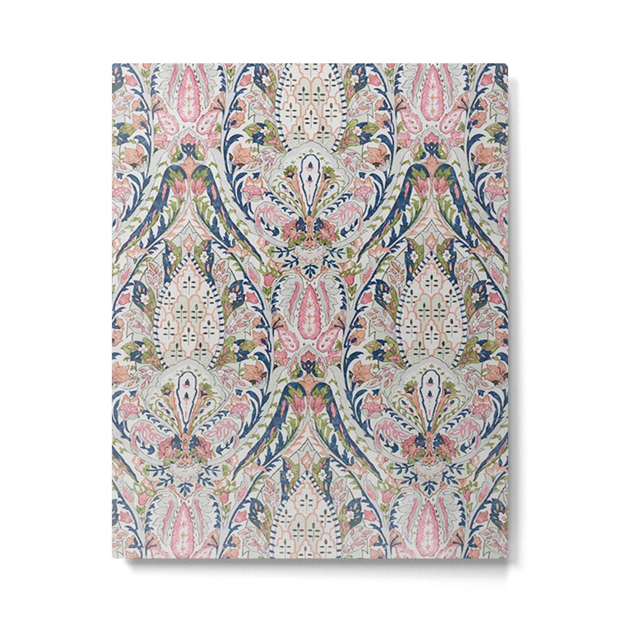 Pink Blue Green Leaf Flower Paisley Metal Print Gallery Image 6