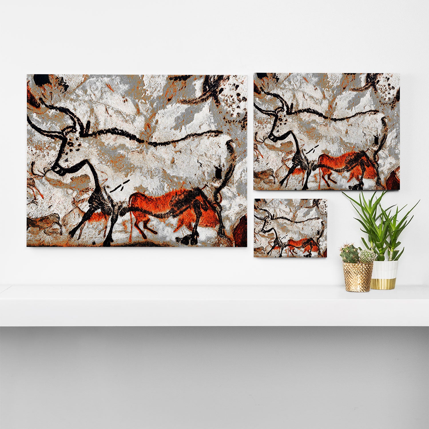 Prehistoric Bull Lascaux Cave Painting Canvas Print Gallery Image 3
