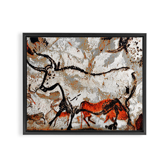 Prehistoric Bull Lascaux Cave Painting Framed Canvas Print Gallery Image 1