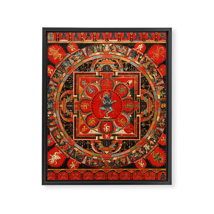 Shri Hevajra Nine Deity Manadala Framed Canvas Print Gallery Image 1