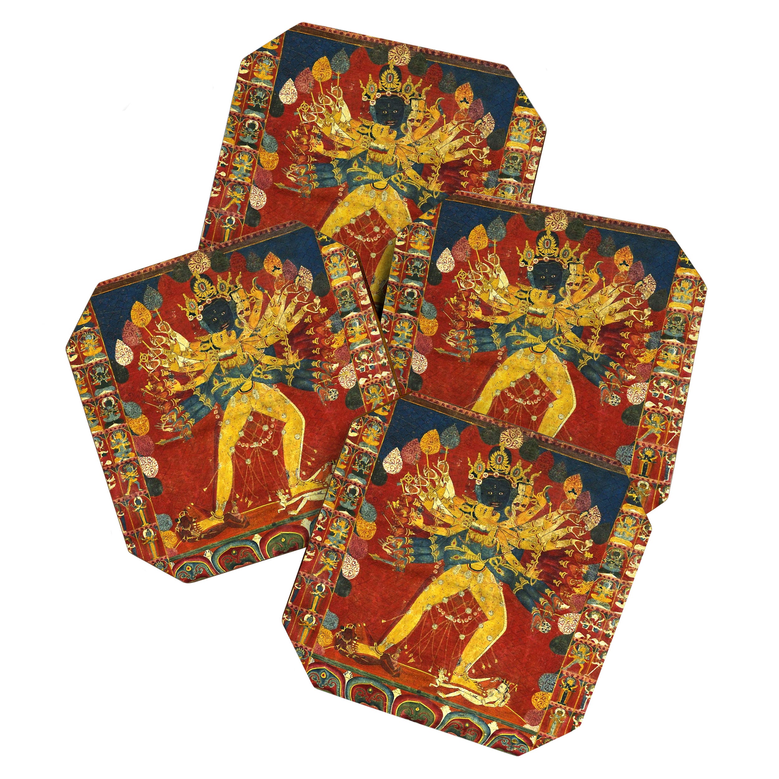 Tibetan Buddhist Kalachakra Wheel Time 1400s Coaster Gallery Image 1