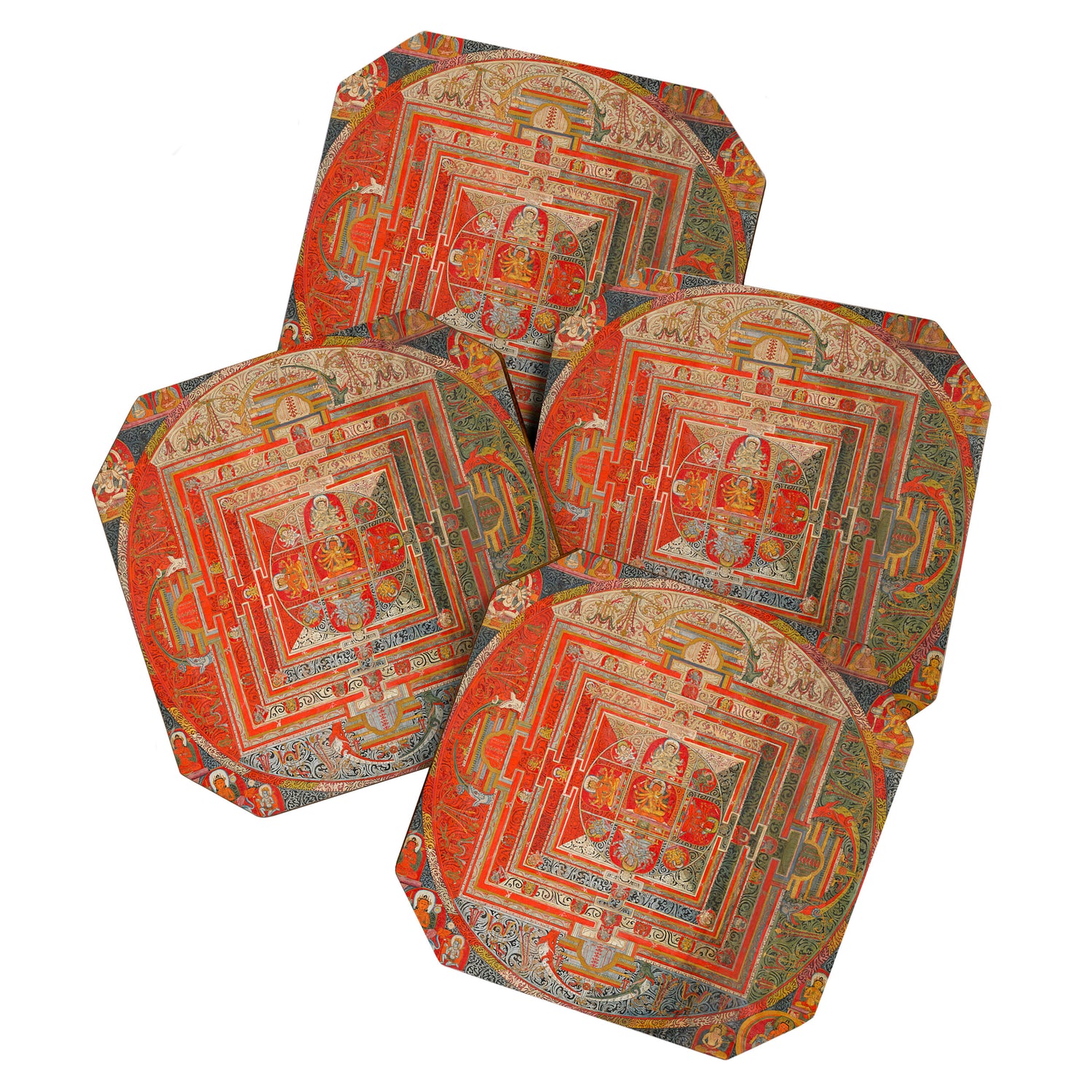 Tibetan Buddhist Mandala Manjuvajra 43 Deities Coaster Gallery Image 1