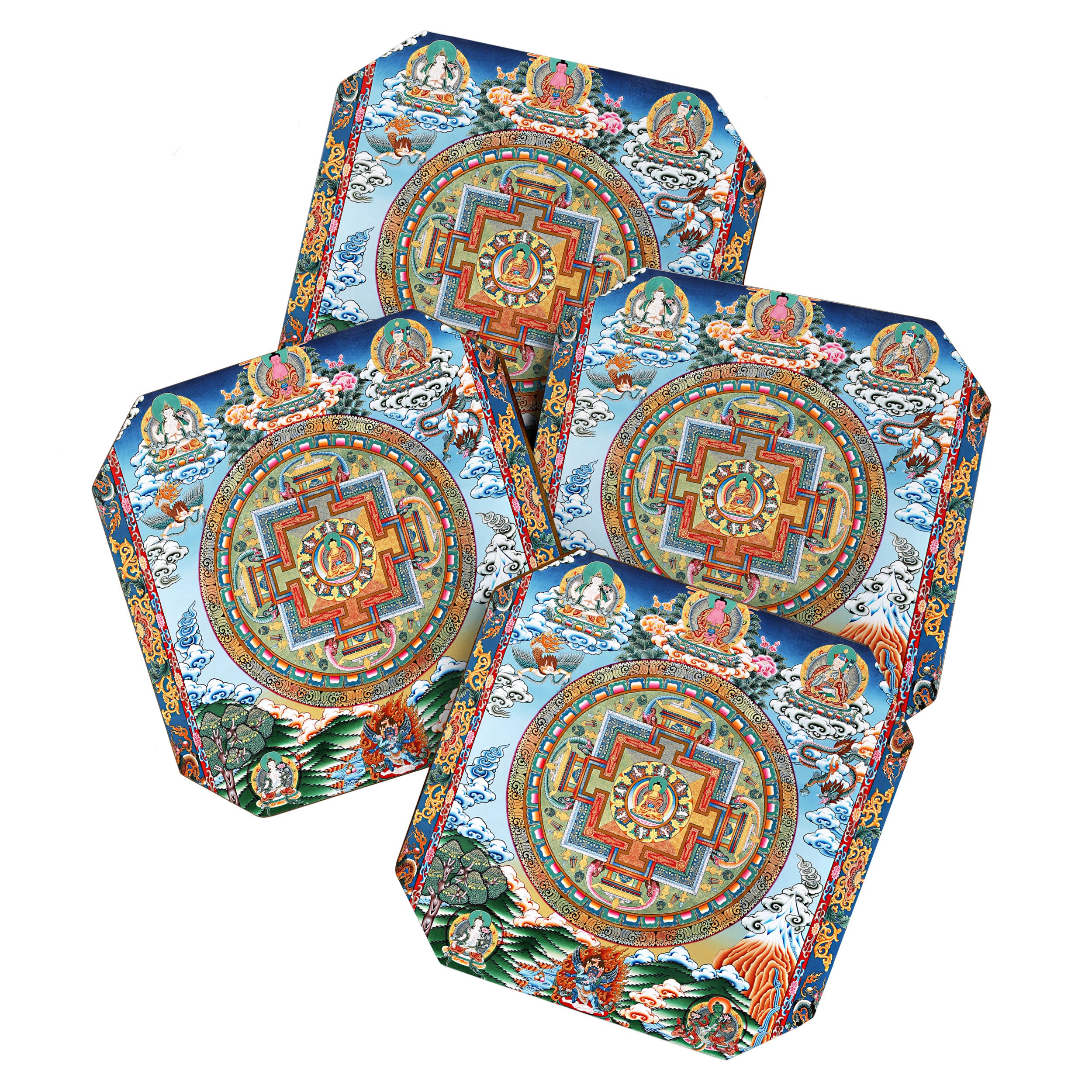 Tibetan Buddhist Vajrayana Teachings Thangka Coaster Gallery Image 1