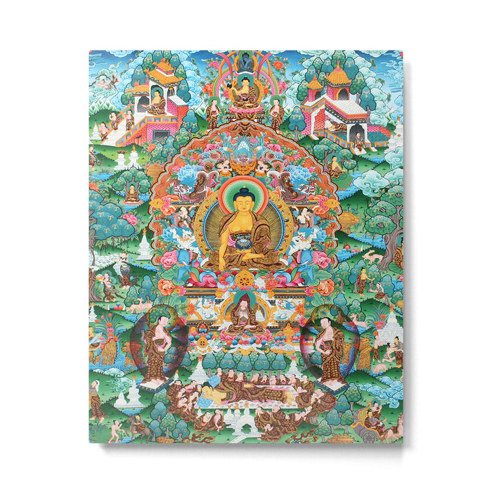 Turquoise Life Of Buddha Thangka Metal Print Gallery Image 1