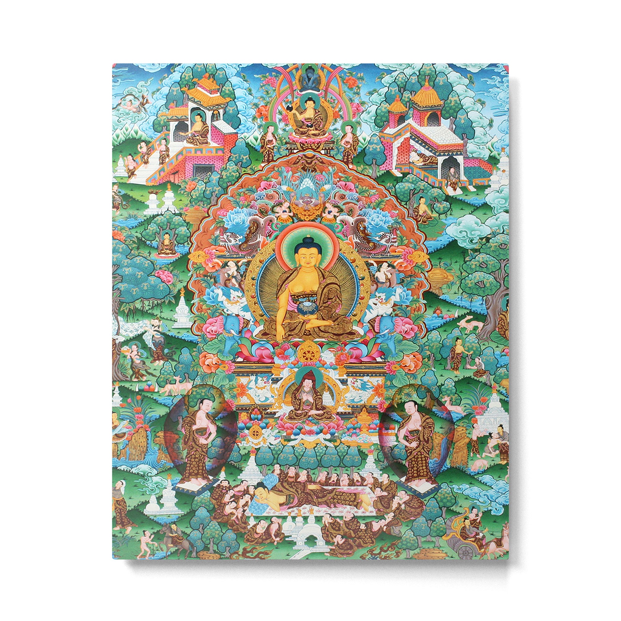 Turquoise Life Of Buddha Thangka Metal Print Gallery Image 6