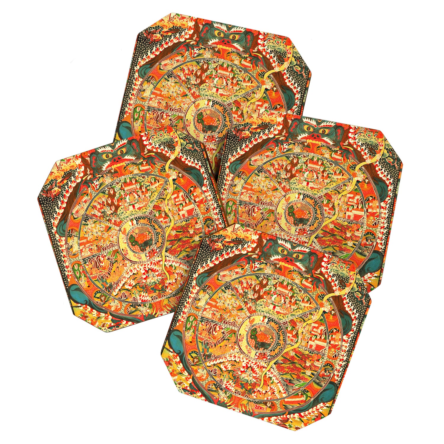 Wheel Of Life Samsara Bhavacakra Coaster Gallery Image 1
