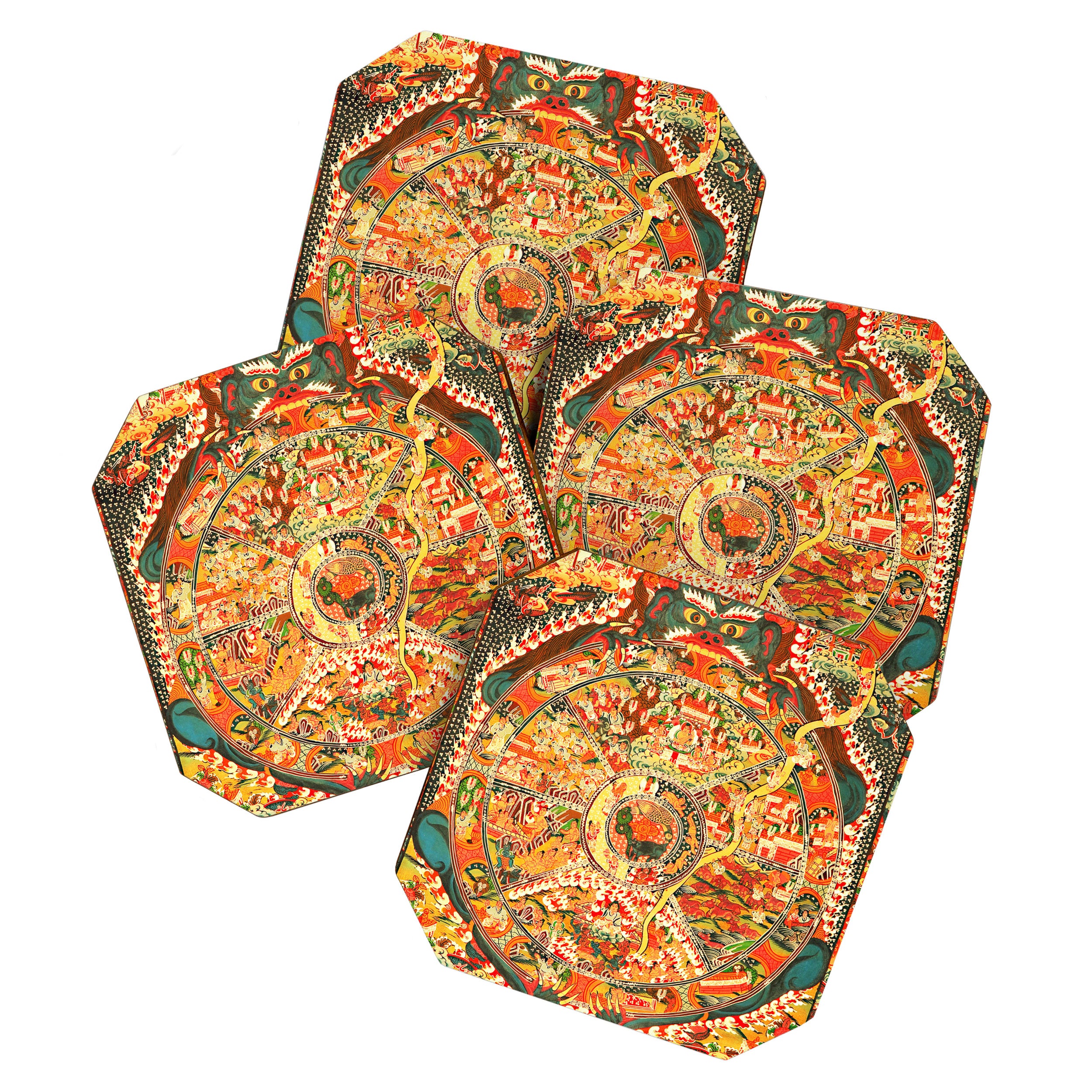Wheel Of Life Samsara Bhavacakra Coaster Gallery Image 1