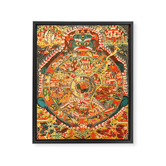 Wheel Of Life Samsara Bhavacakra Framed Canvas Print Gallery Image 1