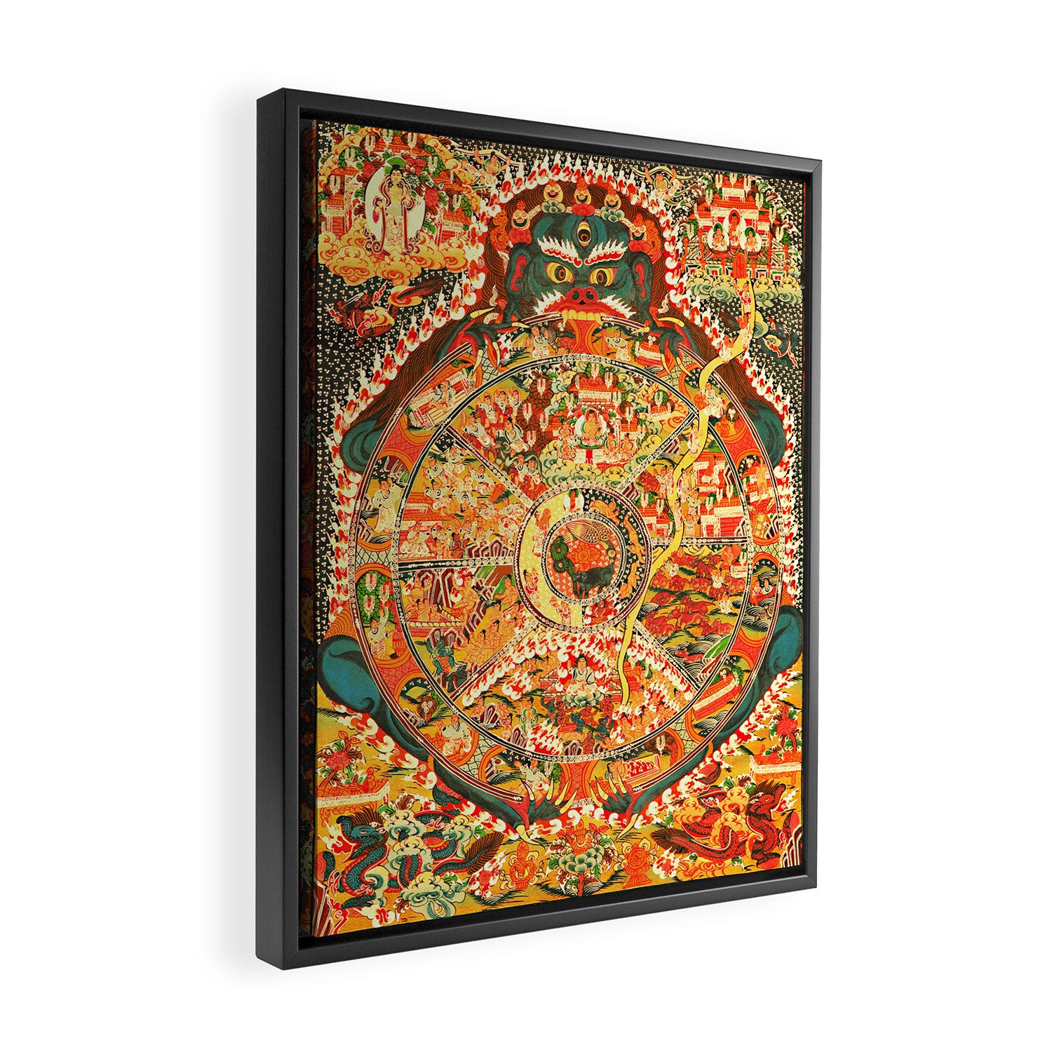 Wheel Of Life Samsara Bhavacakra Framed Canvas Print Gallery Image 2