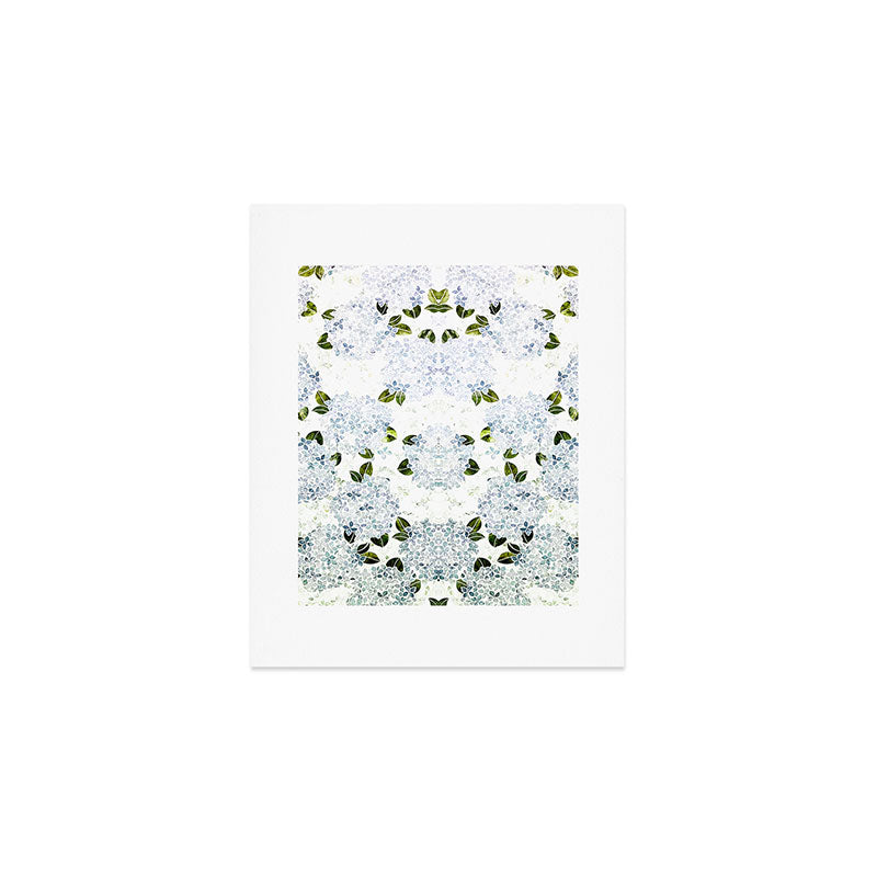 White Blue Ice Snow Hydrangea Art Print Gallery Image 1