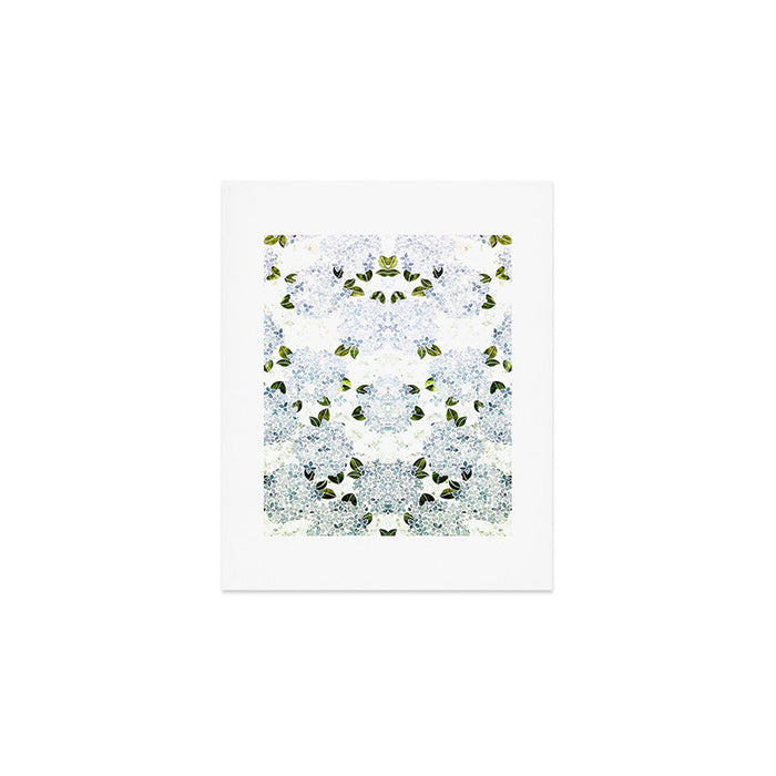 White Blue Ice Snow Hydrangea Art Print Gallery Image 1