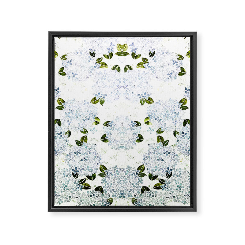 White Blue Ice Snow Hydrangea Framed Canvas Print Gallery Image 6