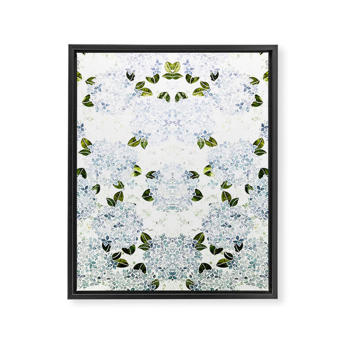 White Blue Ice Snow Hydrangea Framed Canvas Print Gallery Image 1