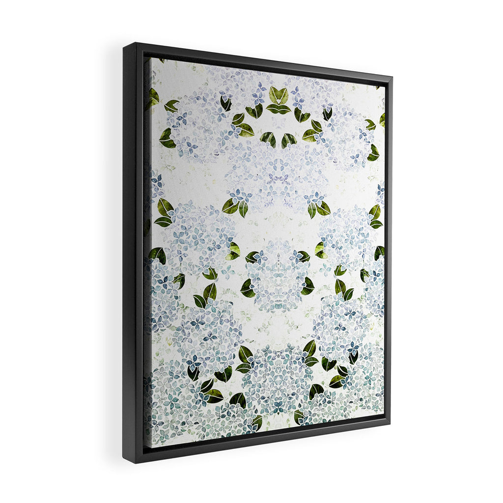 White Blue Ice Snow Hydrangea Framed Canvas Print Gallery Image 2