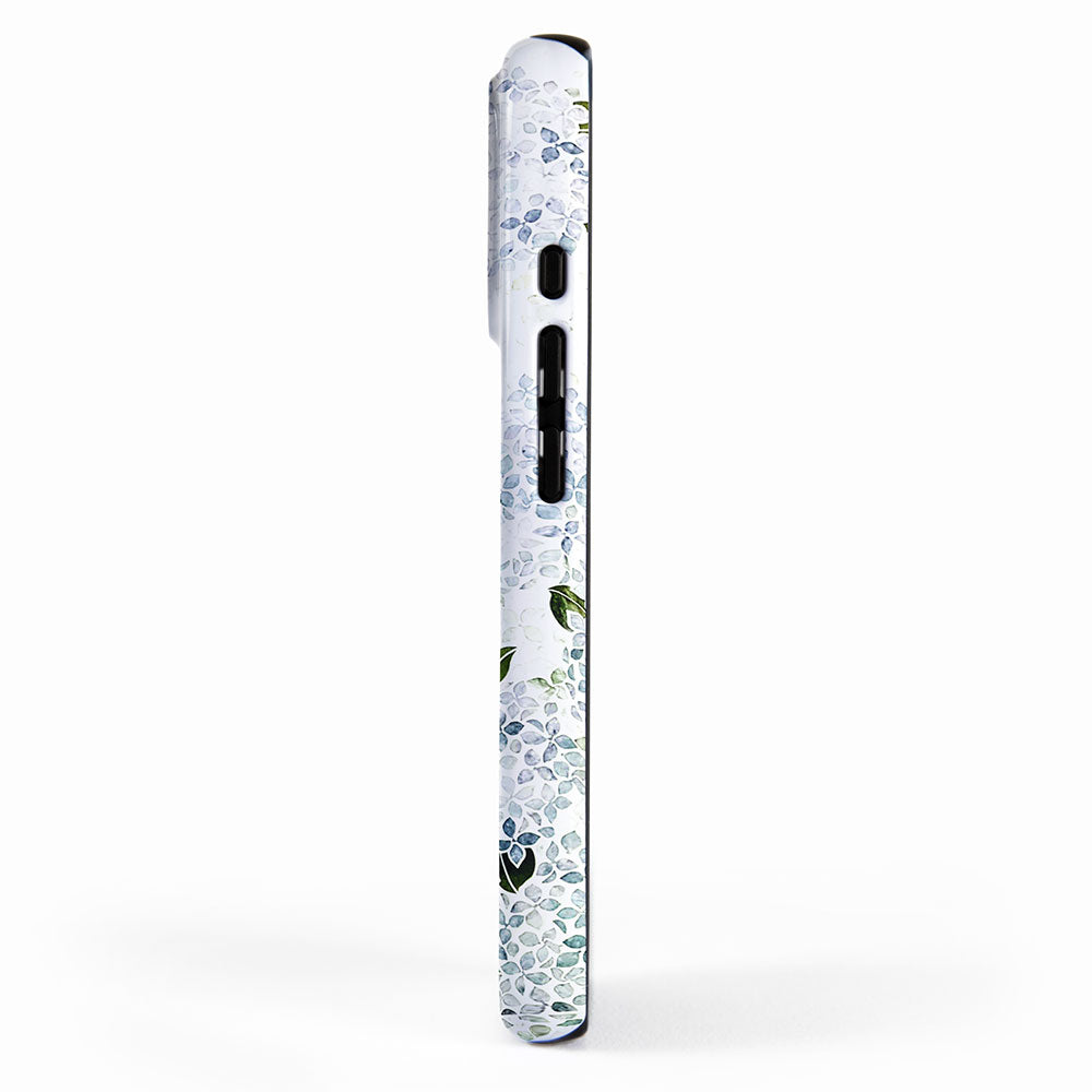 White Blue Ice Snow Hydrangea iPhone Case Gallery Image 2