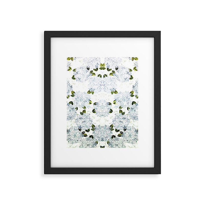 White Blue Ice Snow Hydrangea Framed Art Print Gallery Image 5