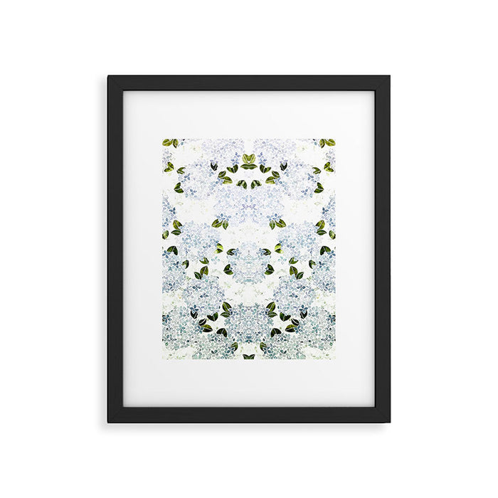 White Blue Ice Snow Hydrangea Framed Art Print Gallery Image 1