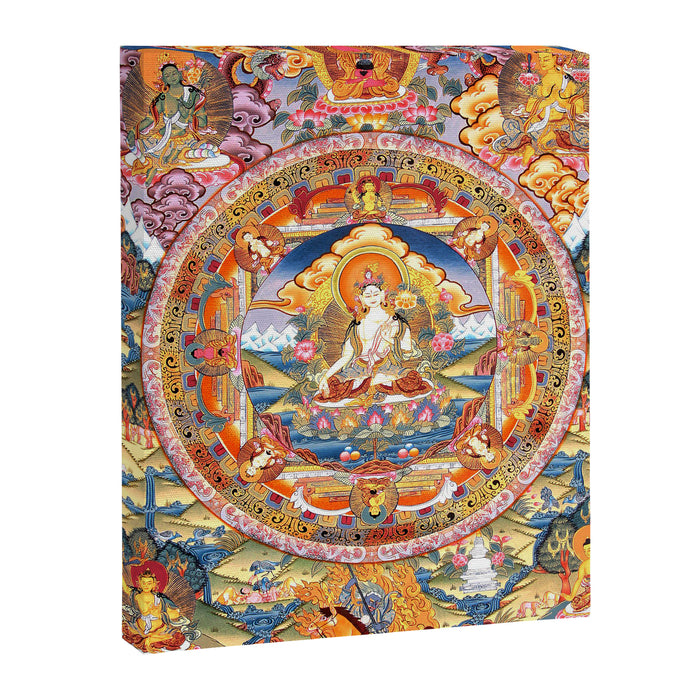 White Tara Mandala Buddhist Thangka Canvas Print Gallery Image 1