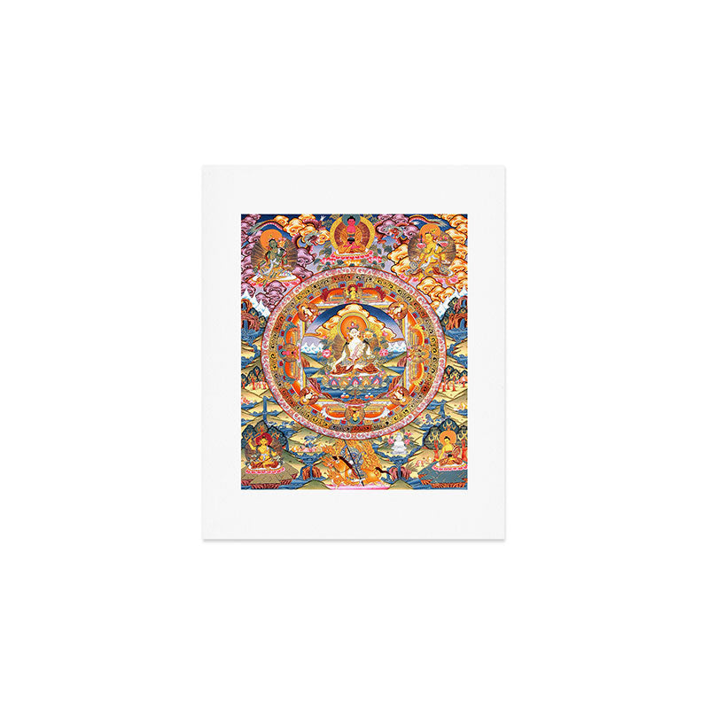 White Tara Mandala Buddhist Thangka Art Print Gallery Image 1