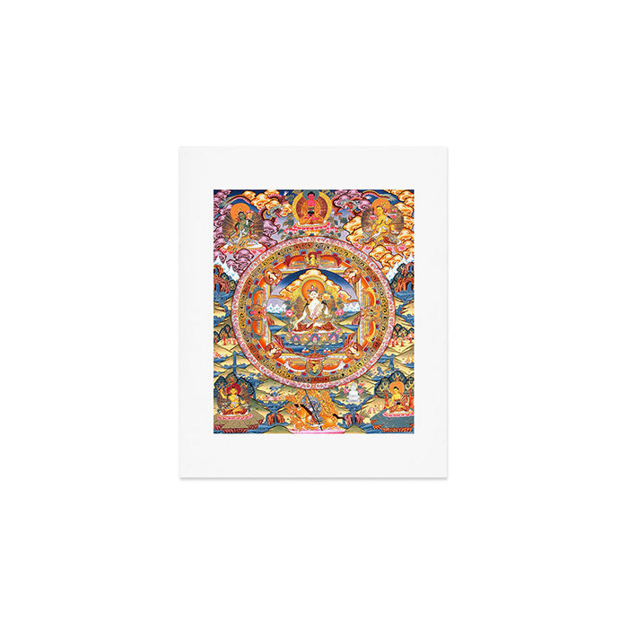 White Tara Mandala Buddhist Thangka Art Print Gallery Image 1