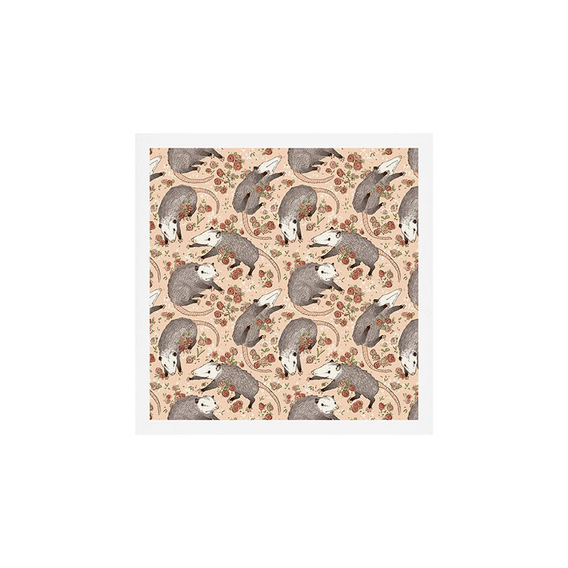 Opossum and Roses Art Print Gallery Image 1