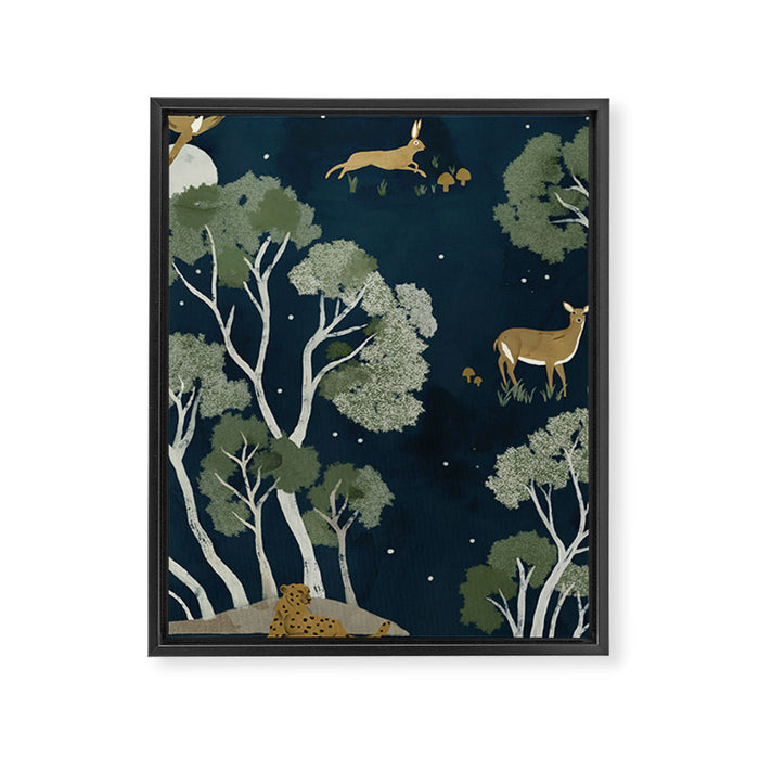 A Forest Awakens Full Moon Framed Canvas Print Gallery Image 1