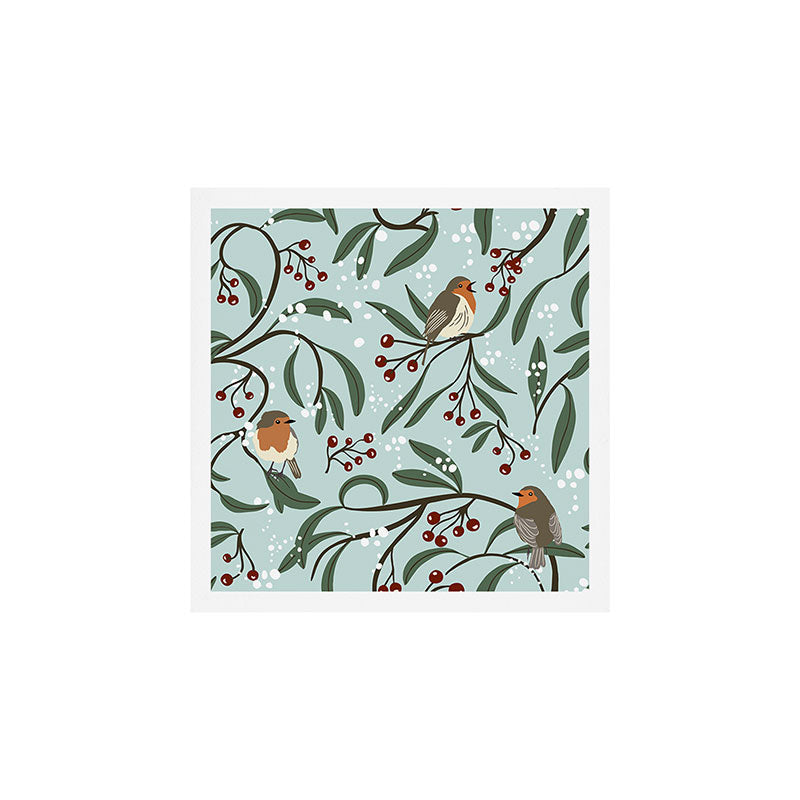 Christmas Robins Art Print Gallery Image 1