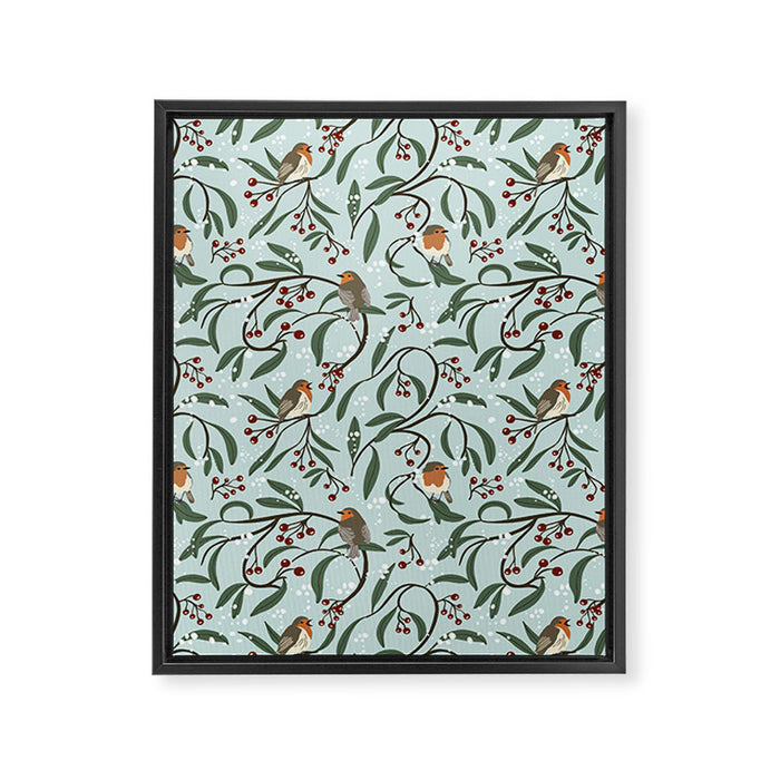 Christmas Robins Framed Canvas Print Gallery Image 1